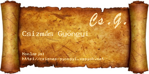 Csizmás Gyöngyi névjegykártya